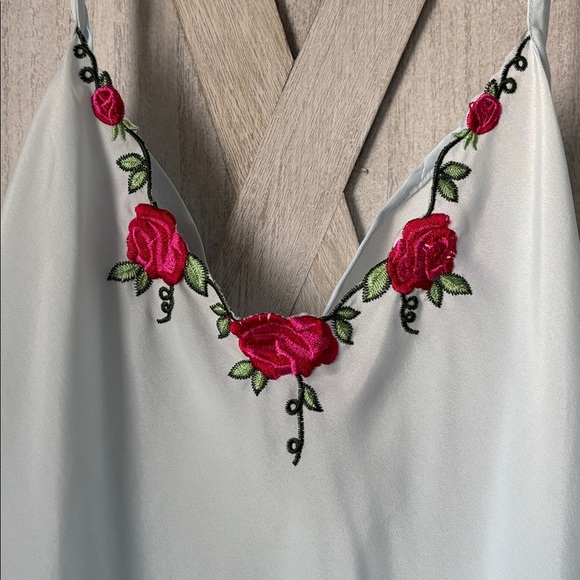 Silk blend Slip with Floral Embroidery vintage - Picture 5 of 9